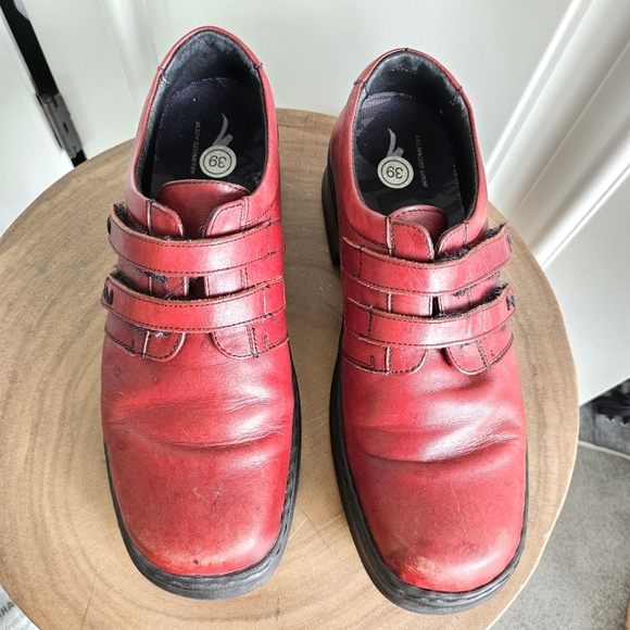 5/$25 Josef Seibel W39 leather loafers burgundy velcro straps - Picture 3 of 8